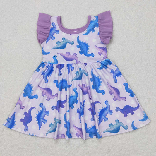 girl flutter sleeve dinosaur dress