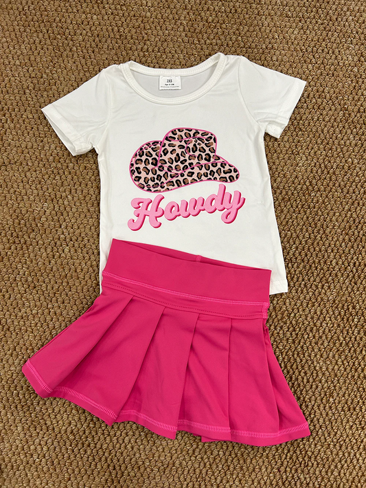 howdy tee athletic pleated cheer skirt set