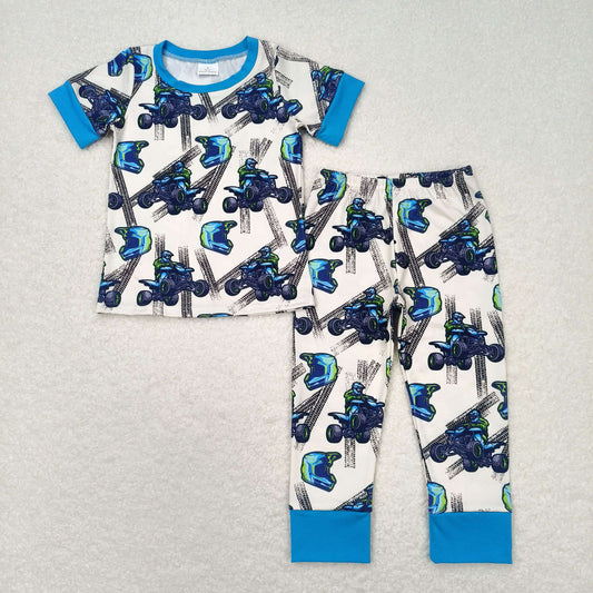 monster truck short sleeve boy pajama set