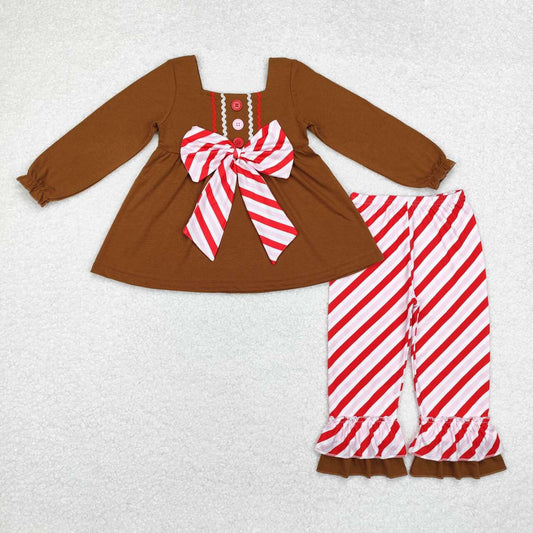 gingerbread pants set girl Christmas clothes