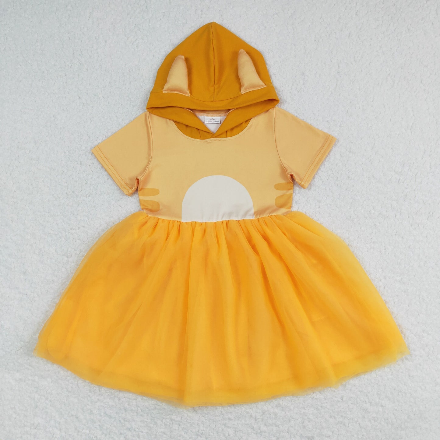 orange blu*y tulle hoodie dress