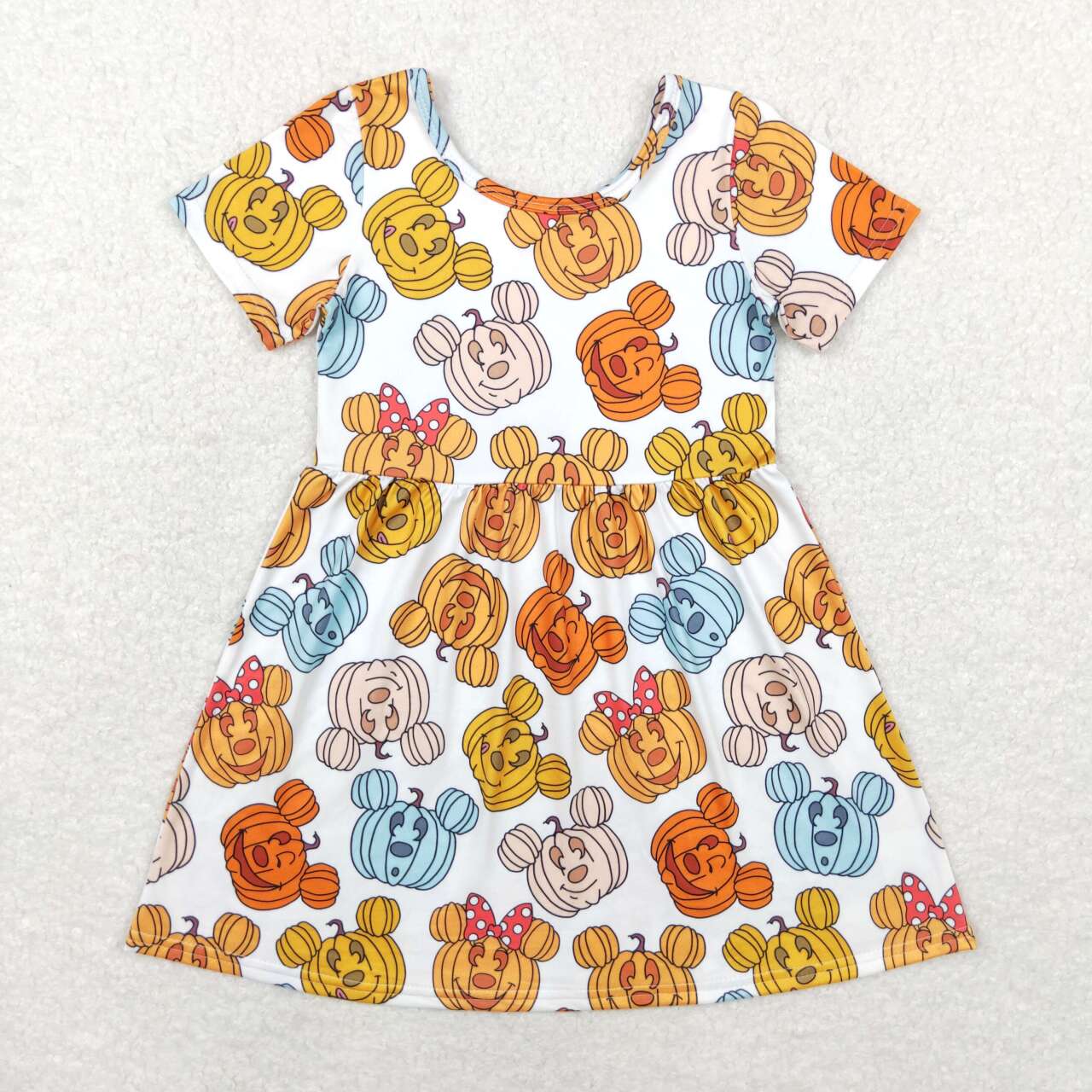 halloween short sleeve cartoon pumpkin dress