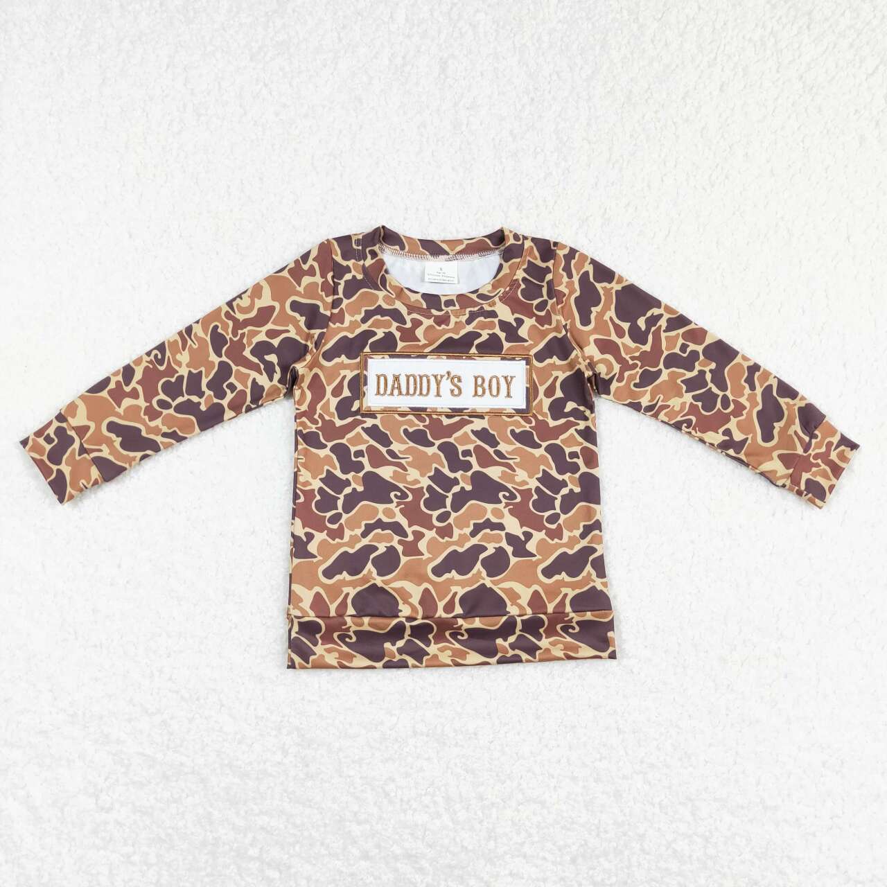 daddy's boy camo embroidery pullover