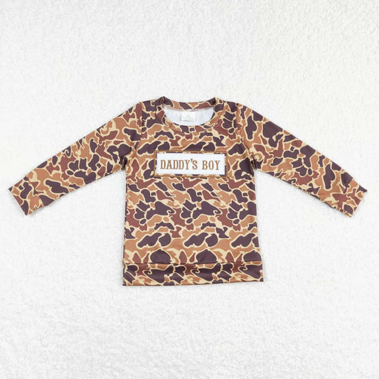 daddy's boy camo embroidery pullover