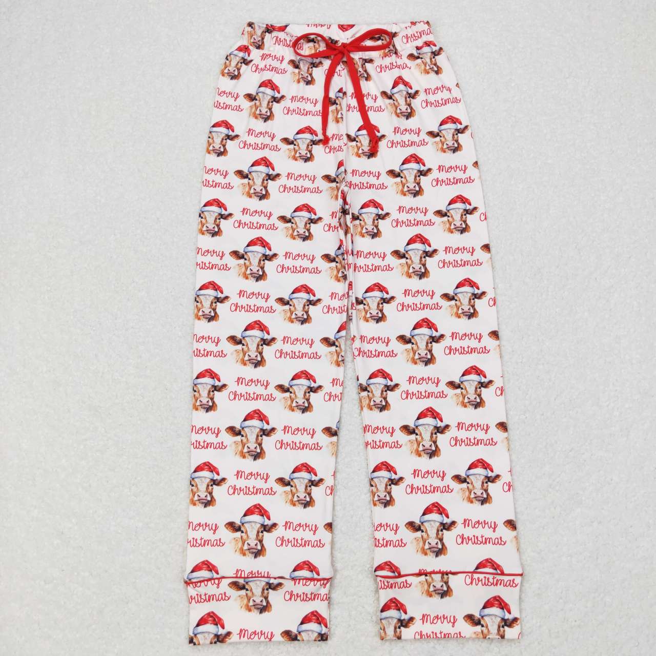adult christmas straight pants cow print