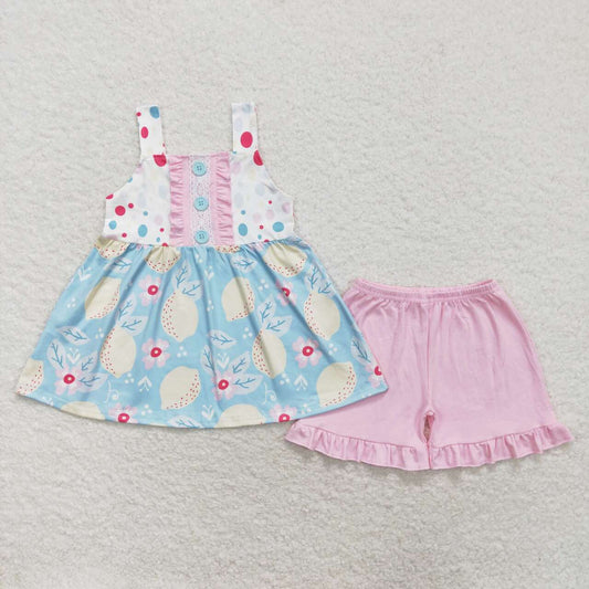 baby girl lemon shorts set