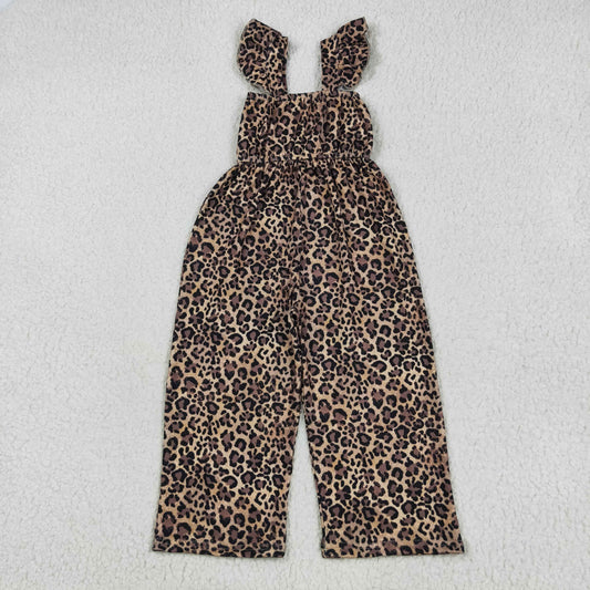 leopard straight pants jumpsuit