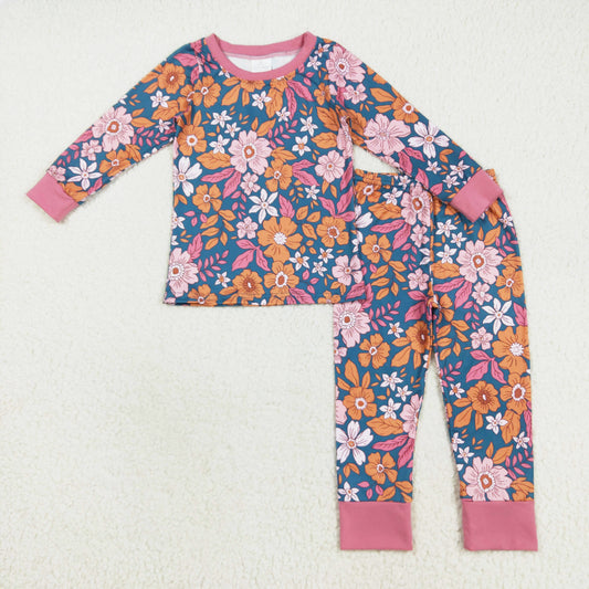 fall flower two pieces lounge set