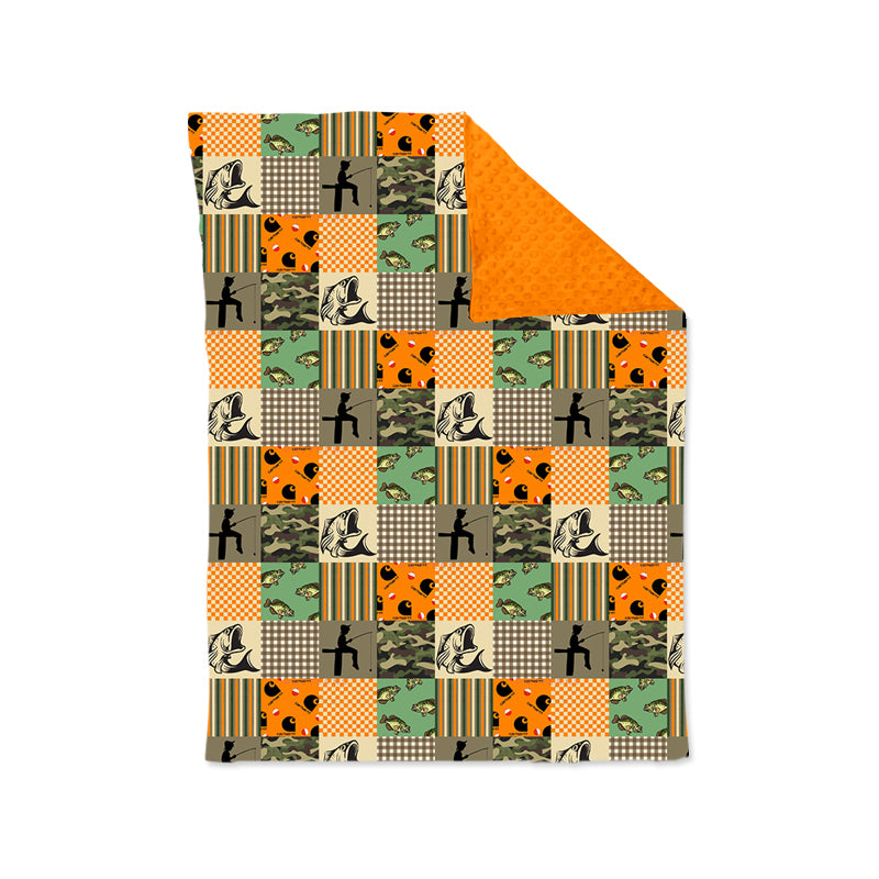 MOQ 5 TAT 6-8 weeks gone fishing baby blanket