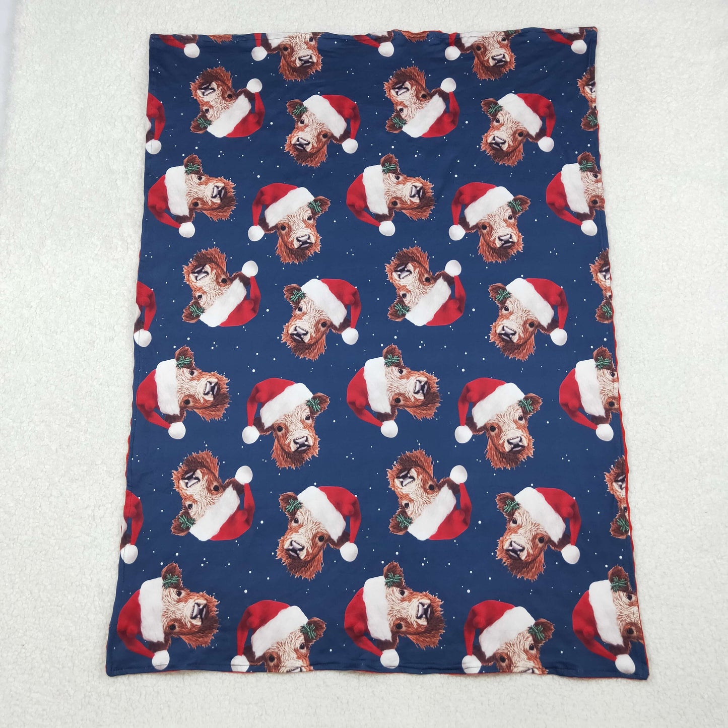 santa cows baby blanket