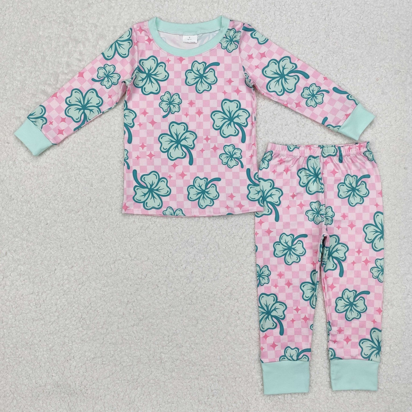 shamrocks girls st patrick pajamas set