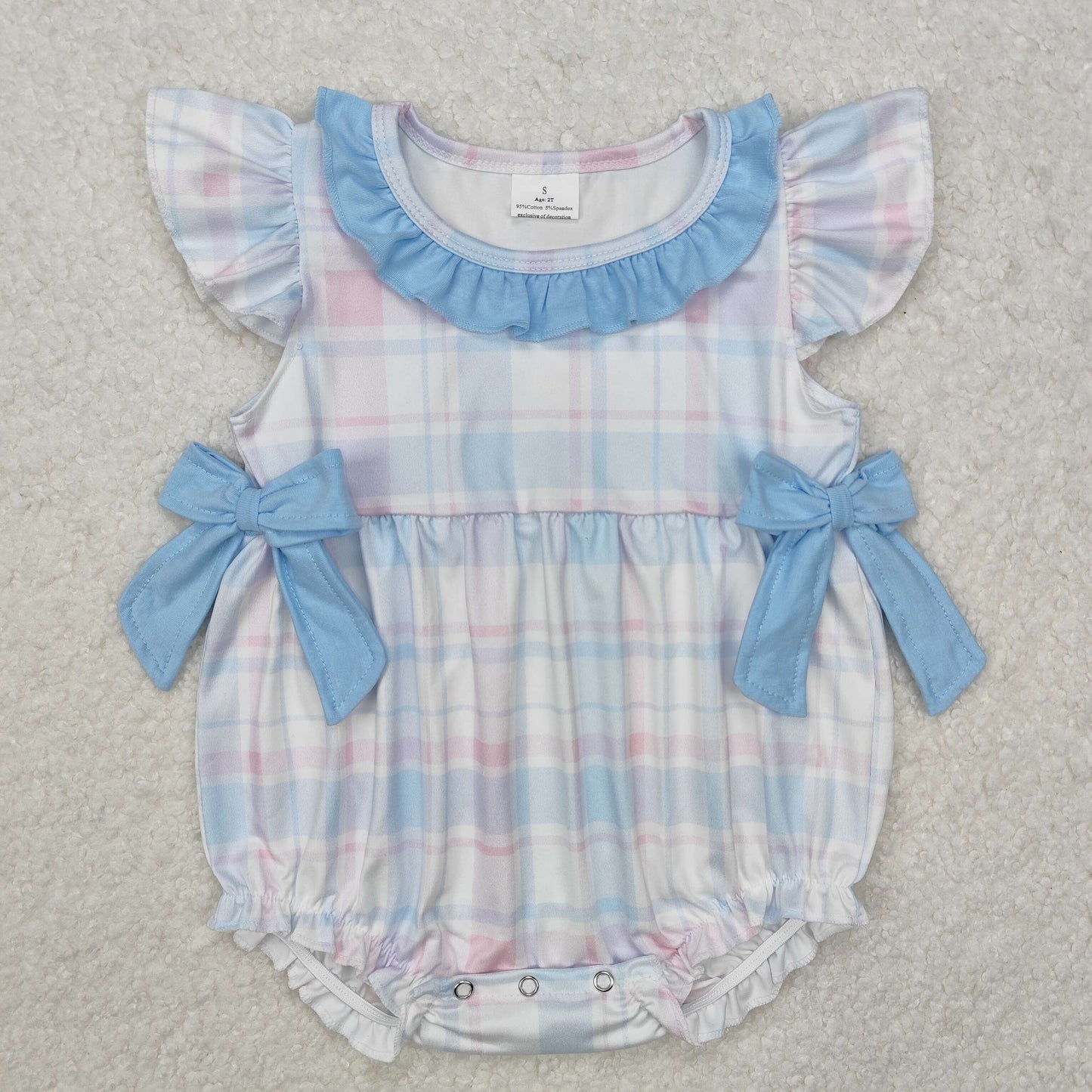 pink blue plaid bow bubbles