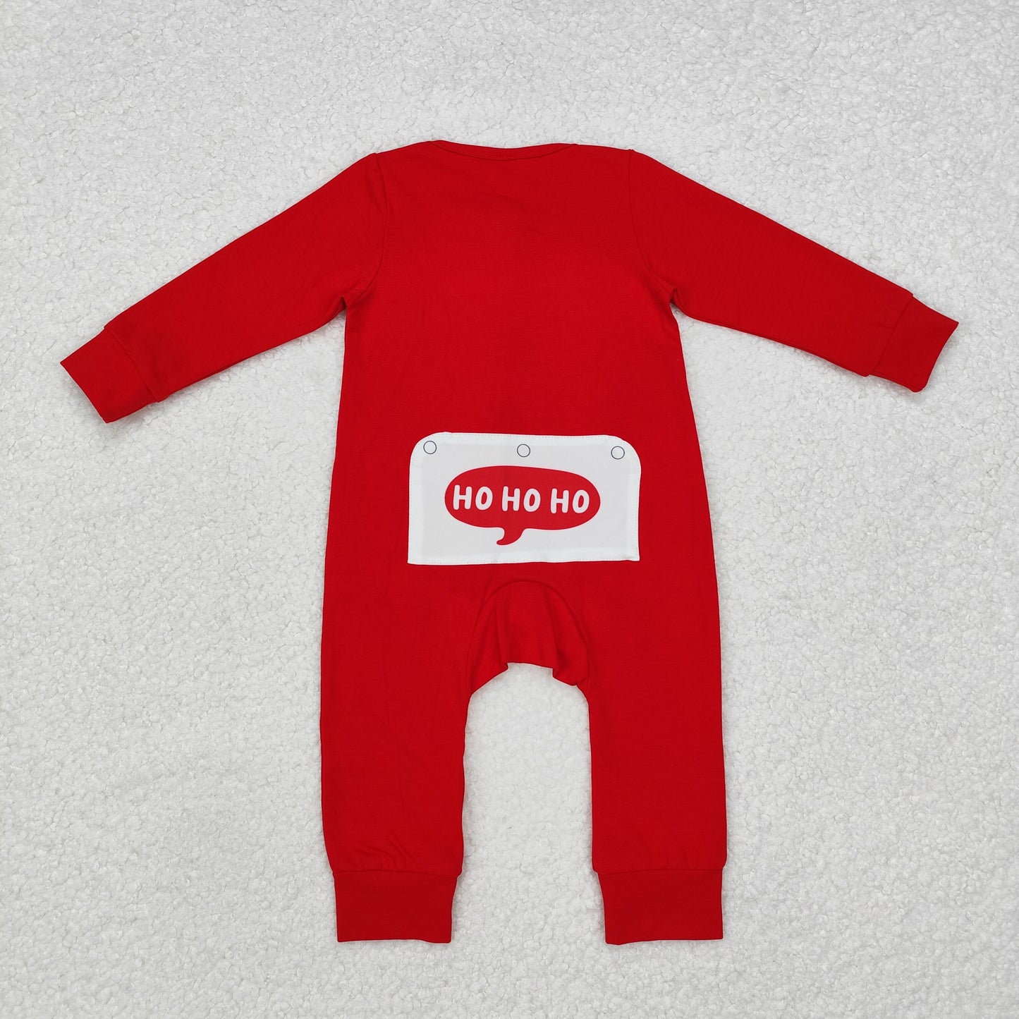 embroidery red cotton hohoho santa romper