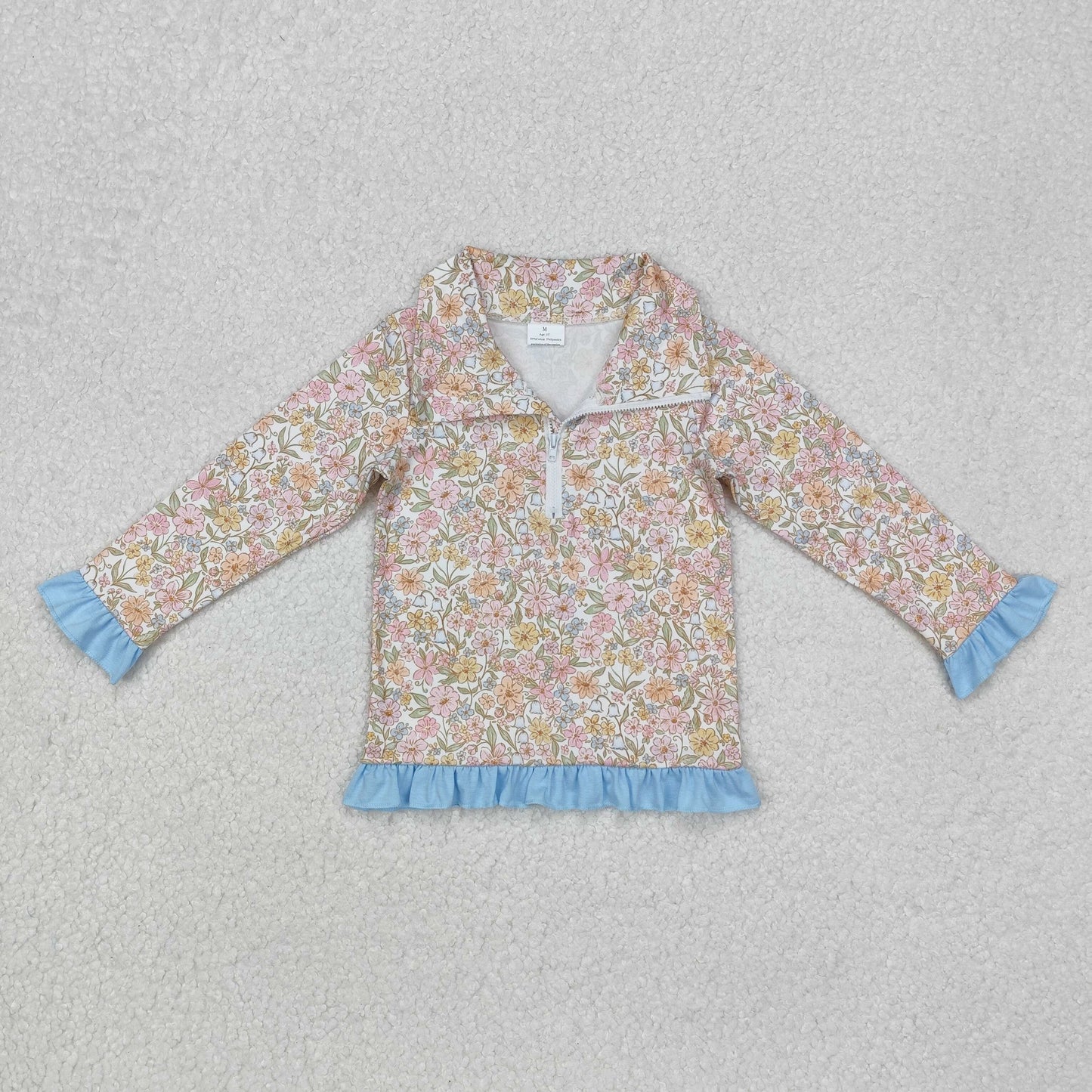 floral print zip pullover girls top clothes