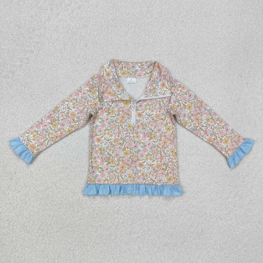 floral print zip pullover girls top clothes