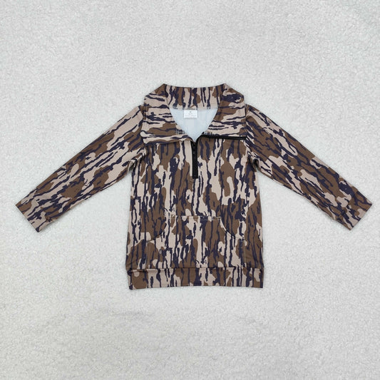 baby boy camo zip pullover with pocket