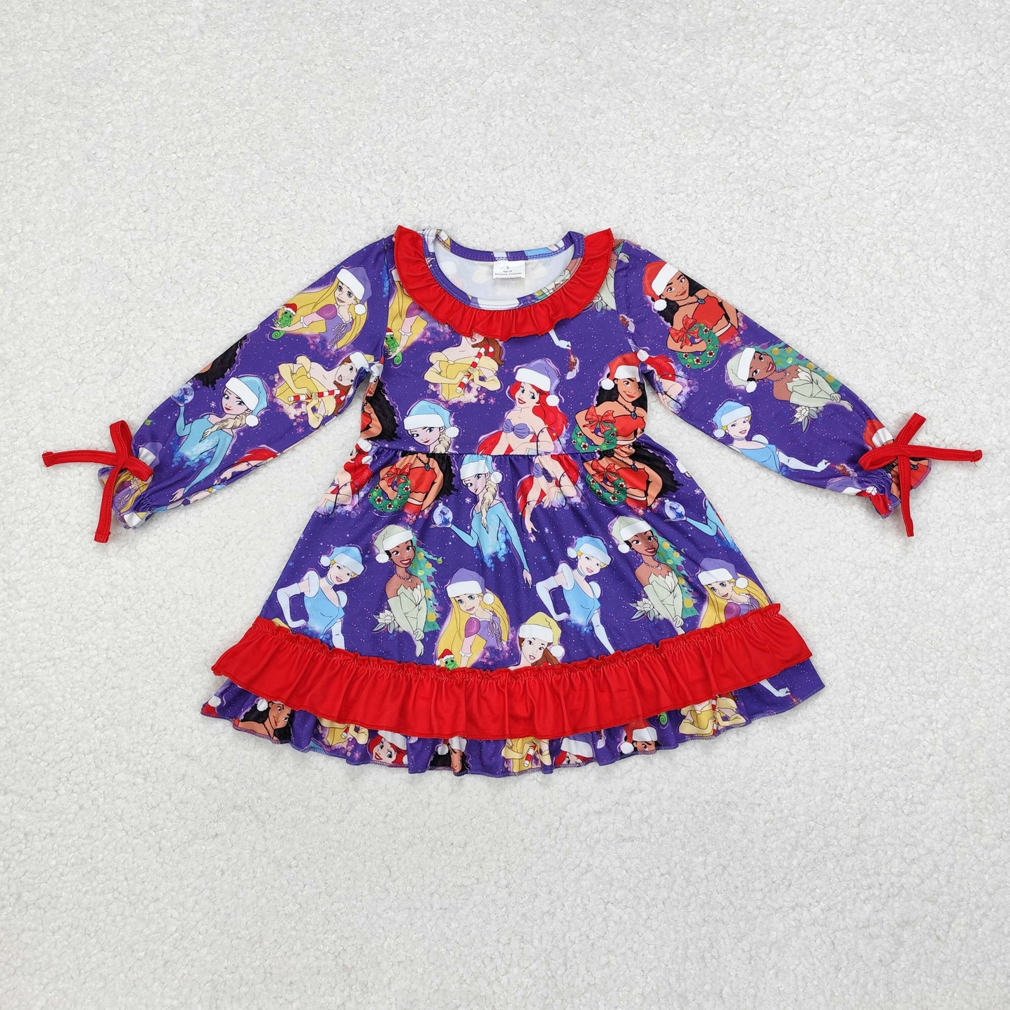 Christmas ruffle santa princess dress