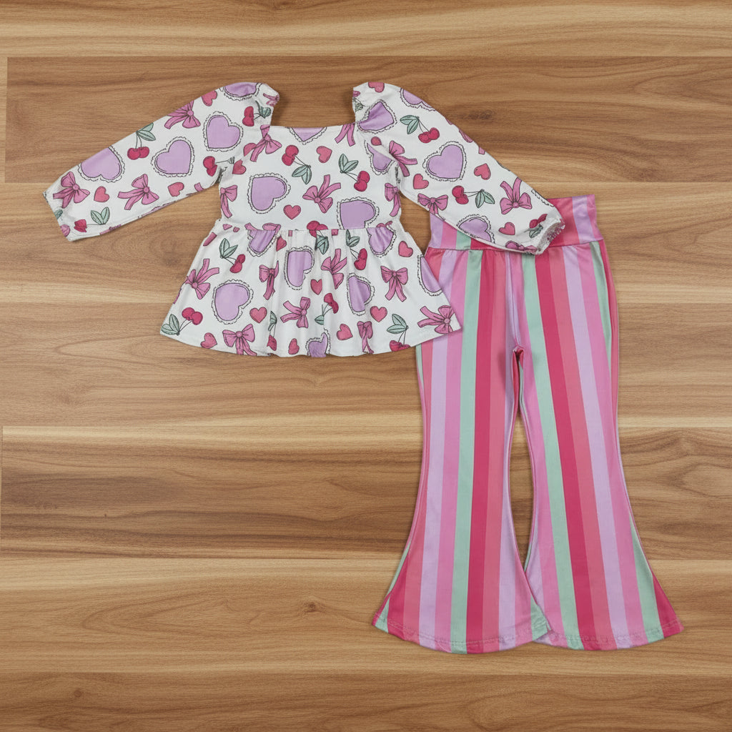heart bow berry girl valentine's day outfit