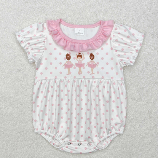 pink polk dots  ballet print bubbles