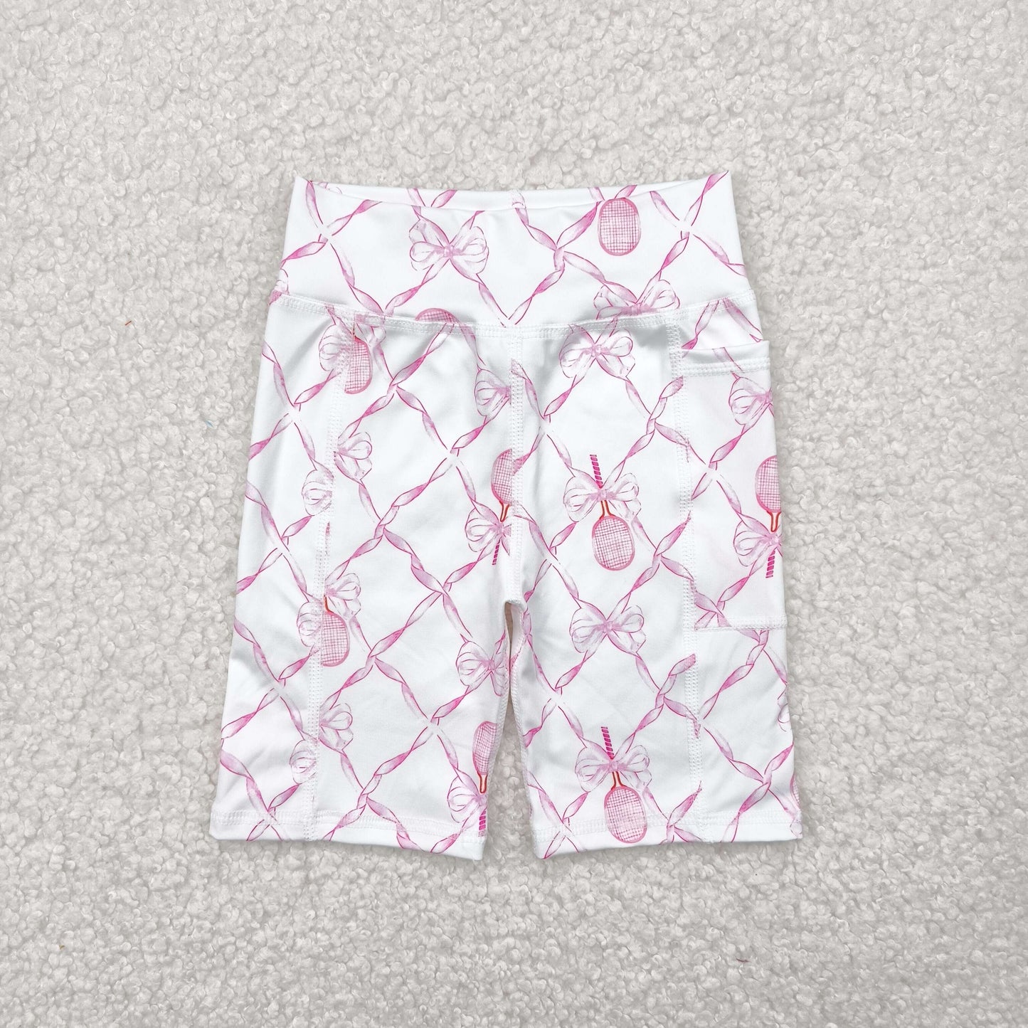 pink bow tennis athletic shorts