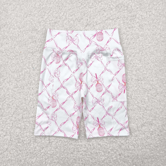 pink bow tennis athletic shorts