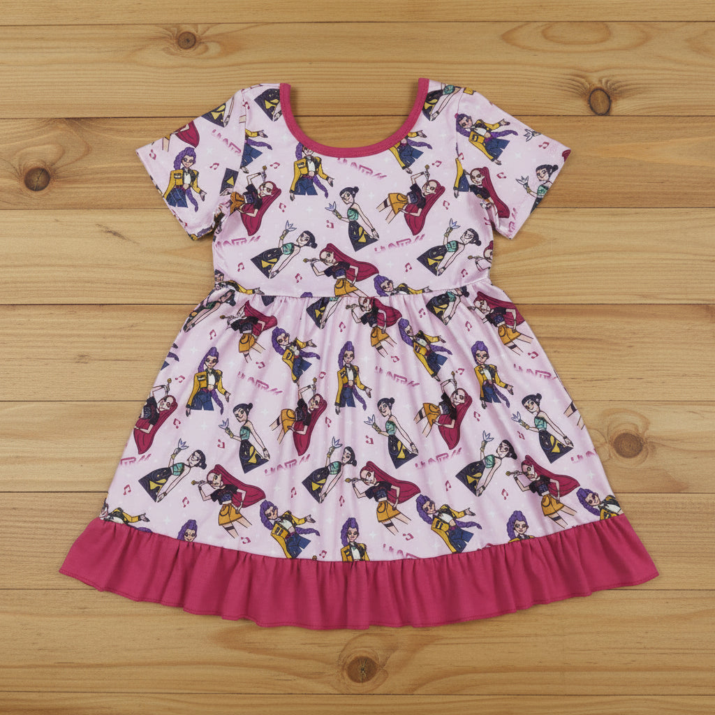 short sleeve kpop dress