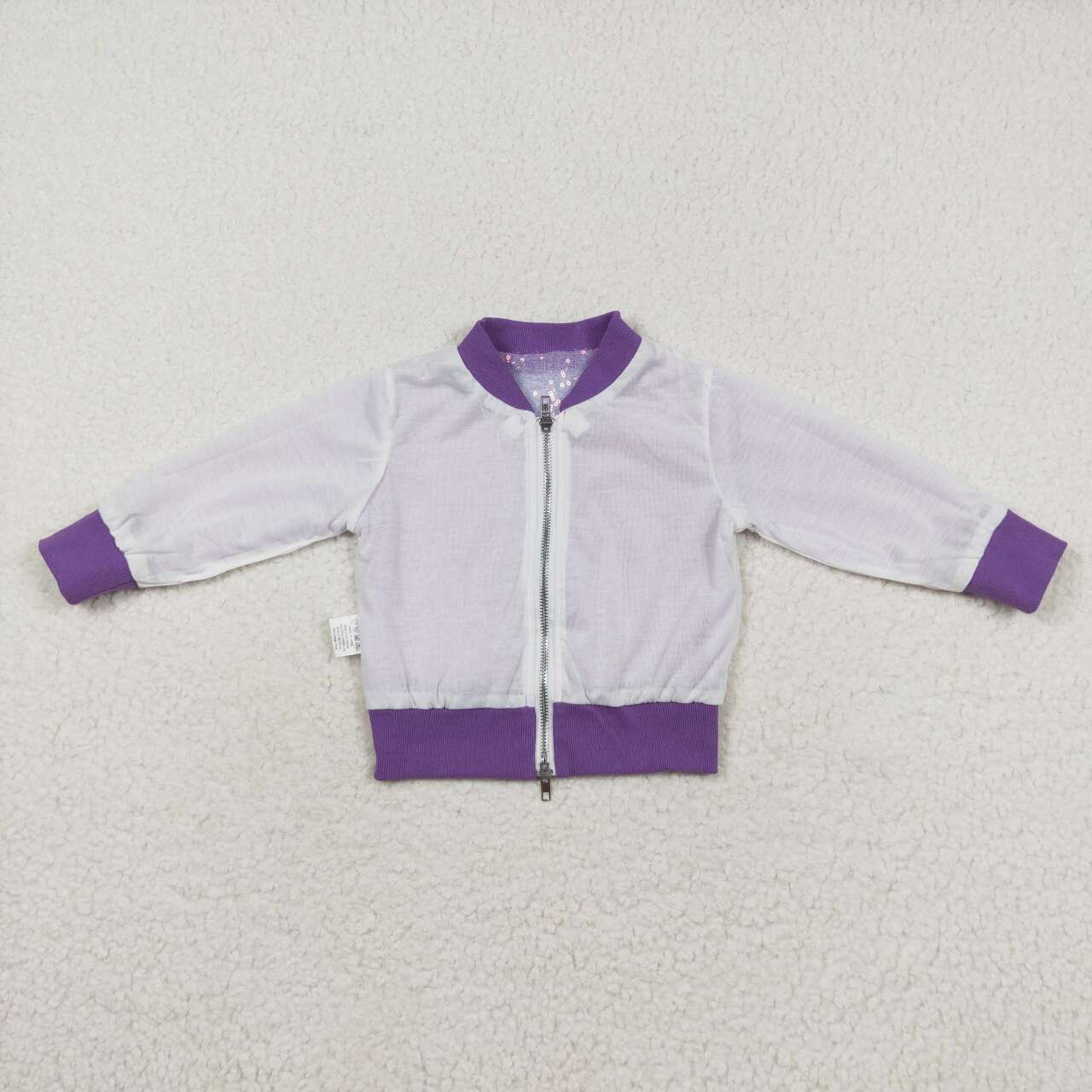 toddler girls shinny zip sequins jacket purple