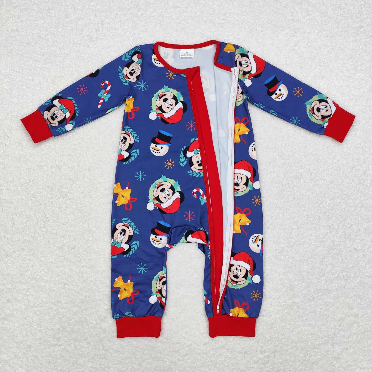 santa mouse snowman zip sleeper boy