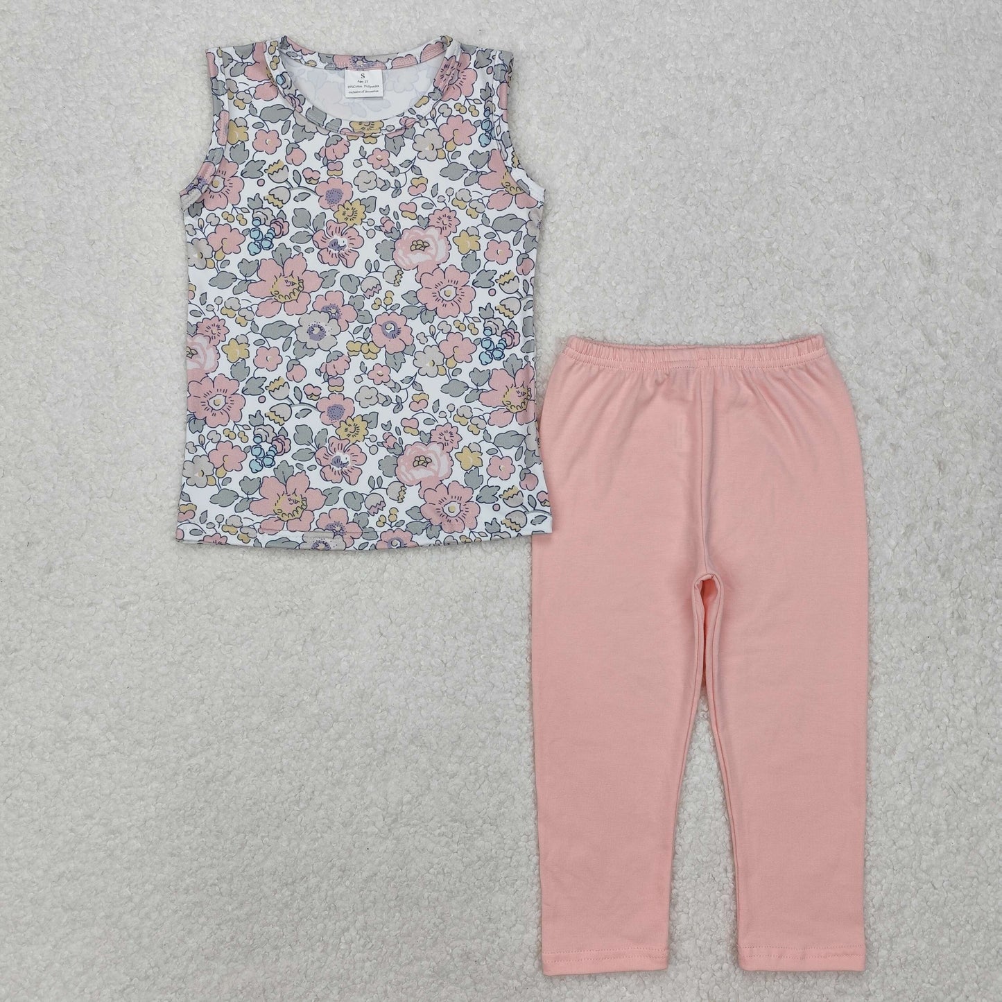 sleeveless floral top legging set spring girls outfit