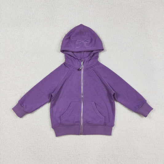 purple cotton zipper hoodie