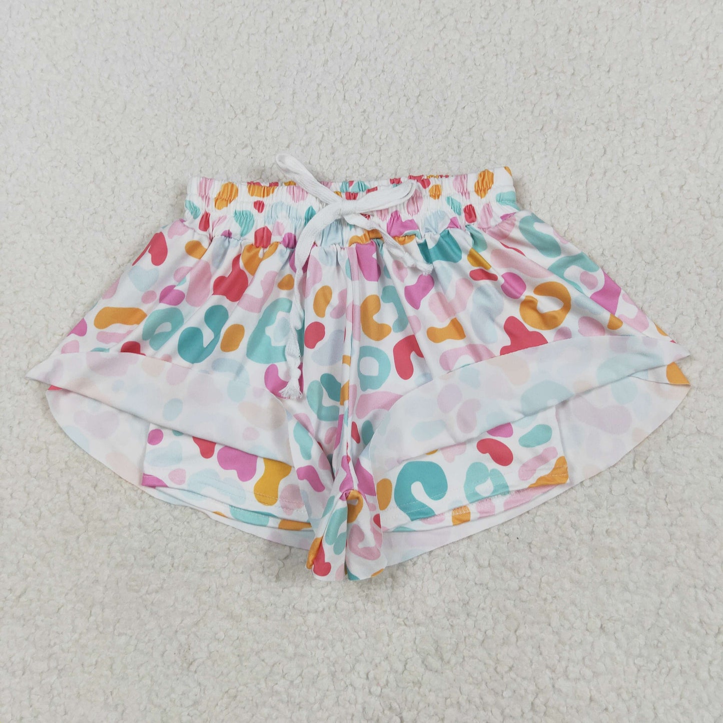 rainbow leopard butterfly shorts