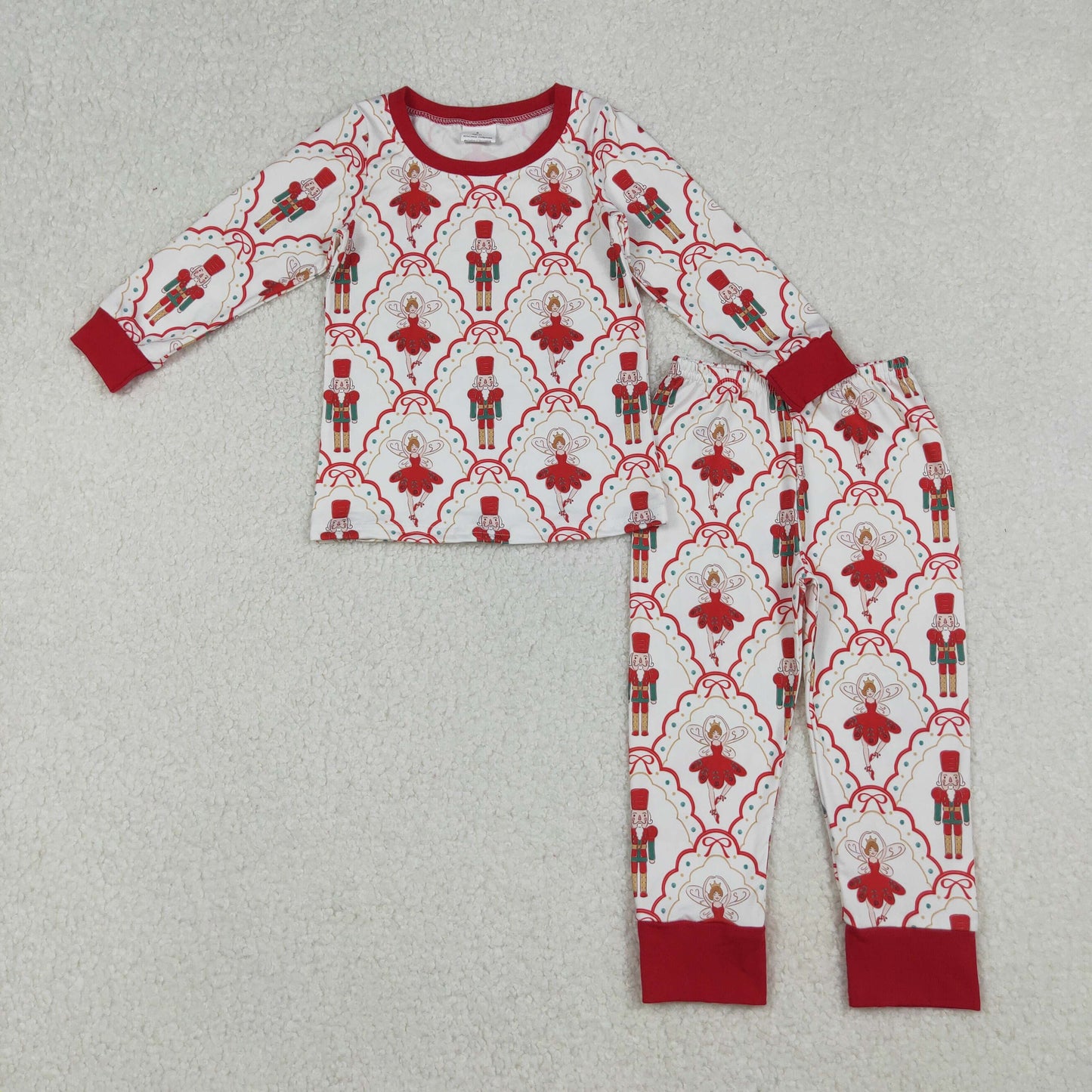 red nutcracker&ballet Christmas baby girl two pieces pajama