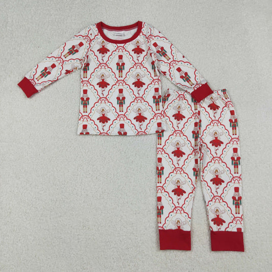 red nutcracker&ballet Christmas baby girl two pieces pajama