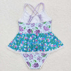 cross back one piece twirl swing swimsuit