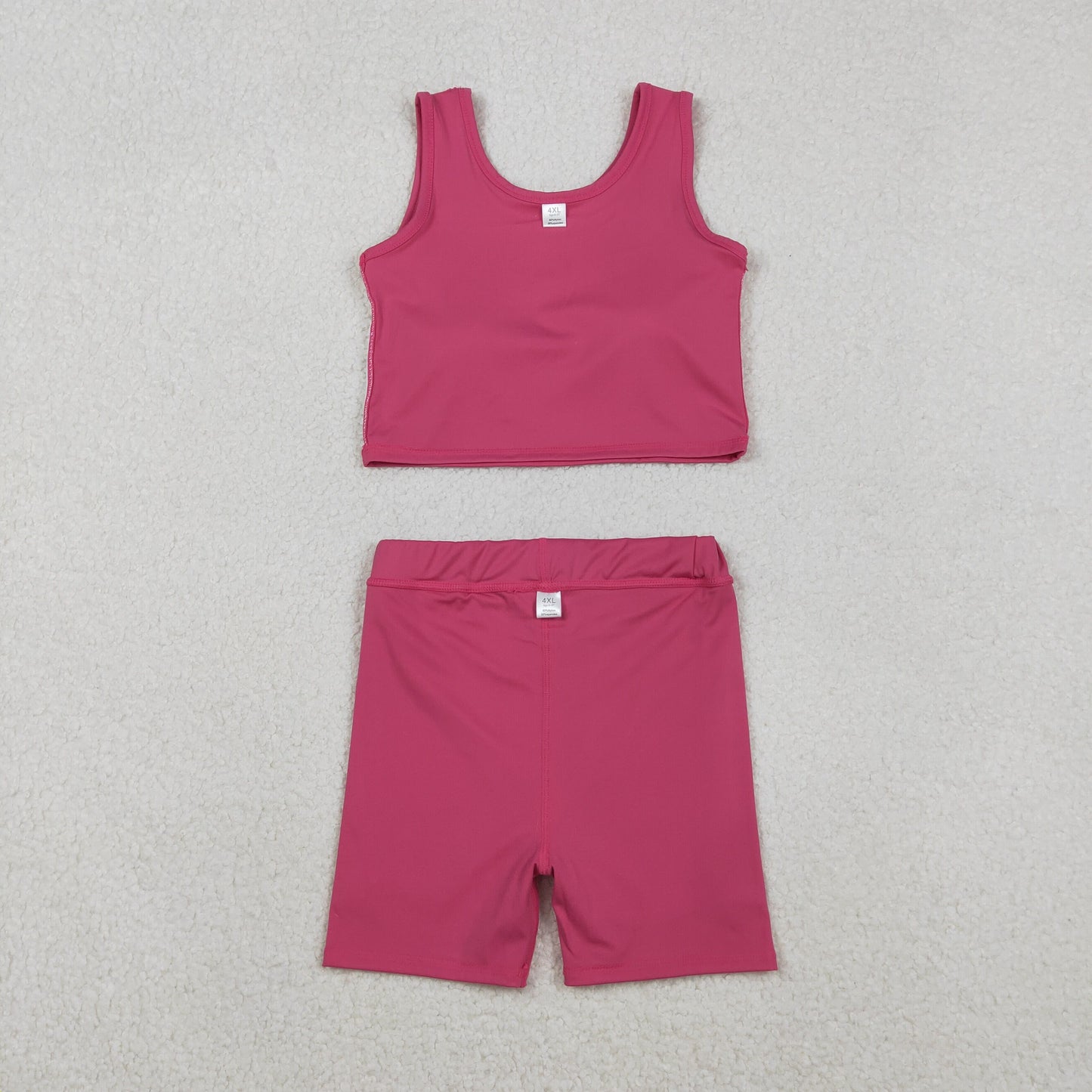 solid hot pink athletic skort tank outfit girls clothes