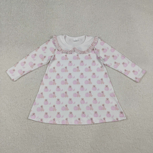 long sleeve puppy dog pink pumpkin twirl dress girl dresses