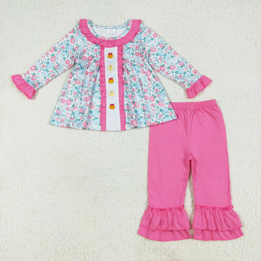 turkey pumpkin thanksgiving day embroidery pants set