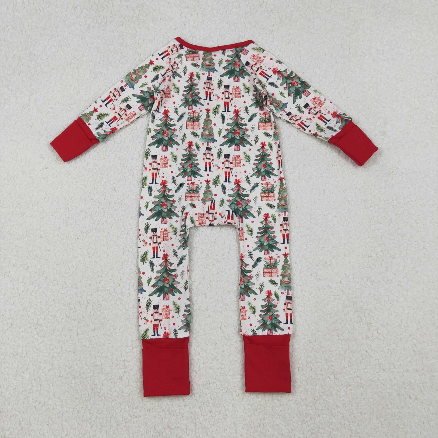 Christmas tree nutcr*cker baby zip sleeper pajama