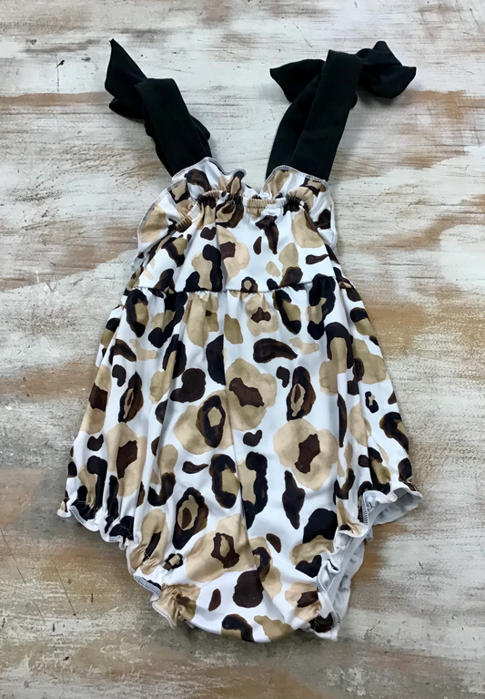 tie strap leopard bubbles baby clothes