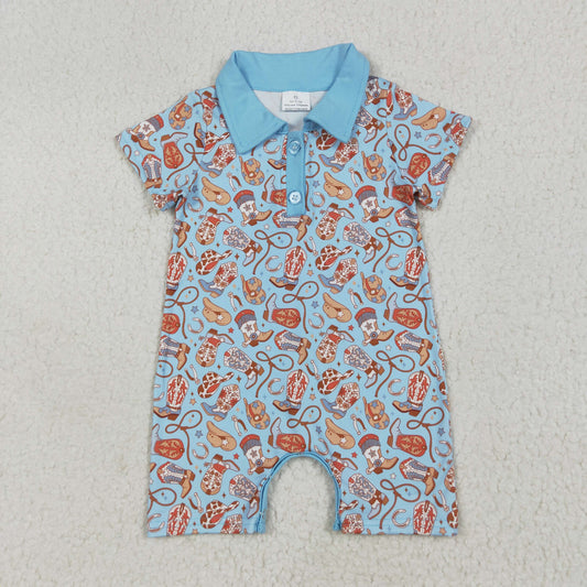 cowboy boots polo romper
