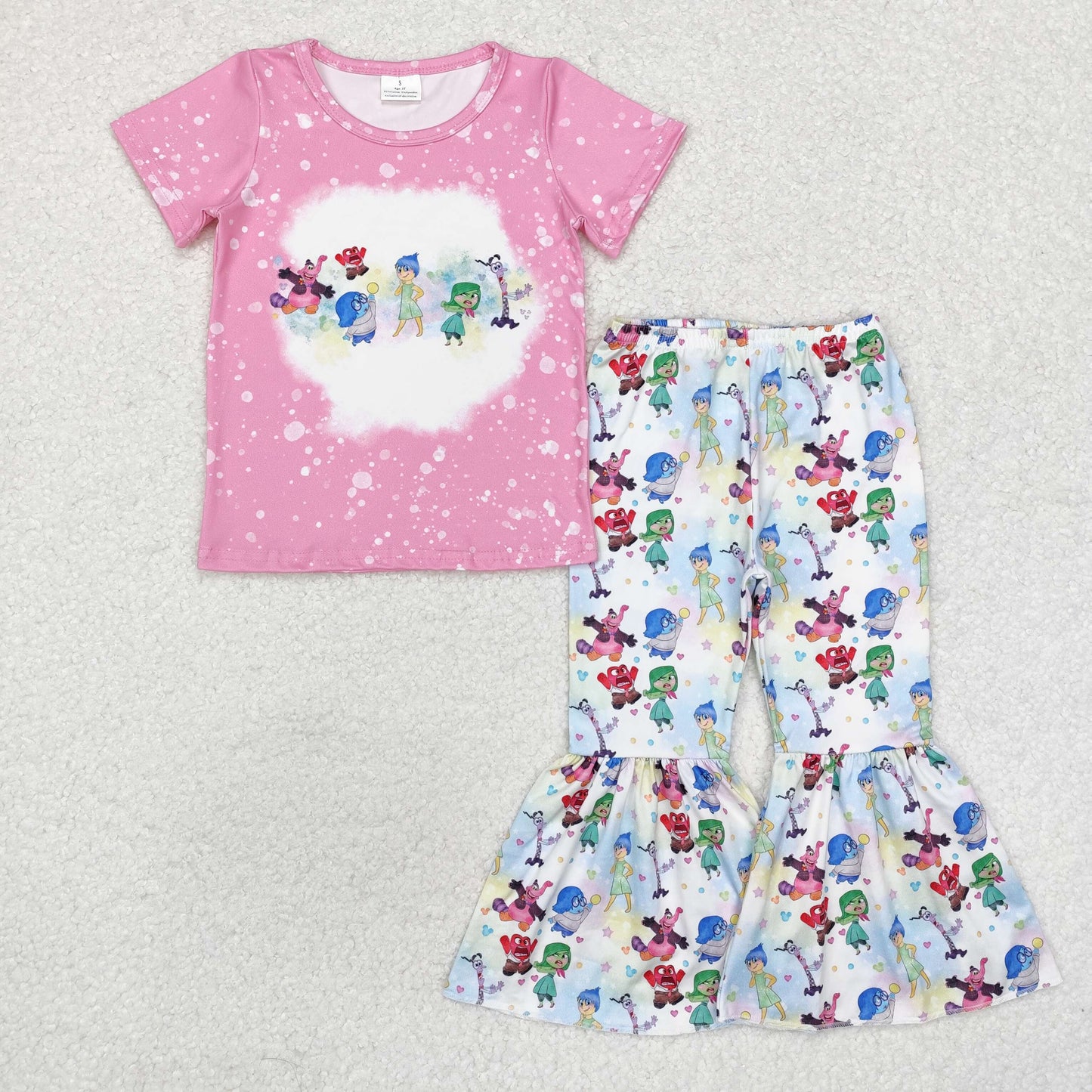 toddler girl short sleeve cartoon outfit bells set