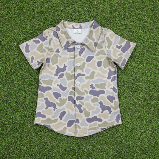 short sleeve camo button down shirt