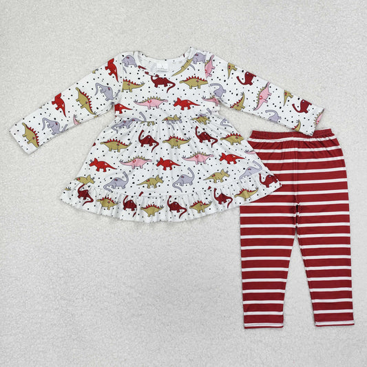 Christmas dinosaur legging set girls clothing