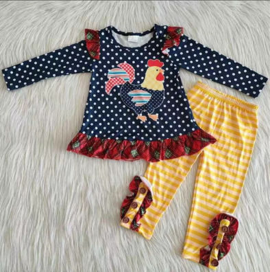 chicken print outfit legging set girl clothing