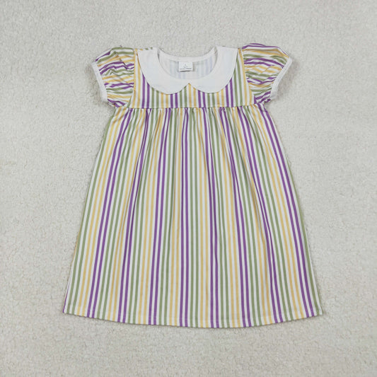 purple green gold stripes mardi gras baby girl dress