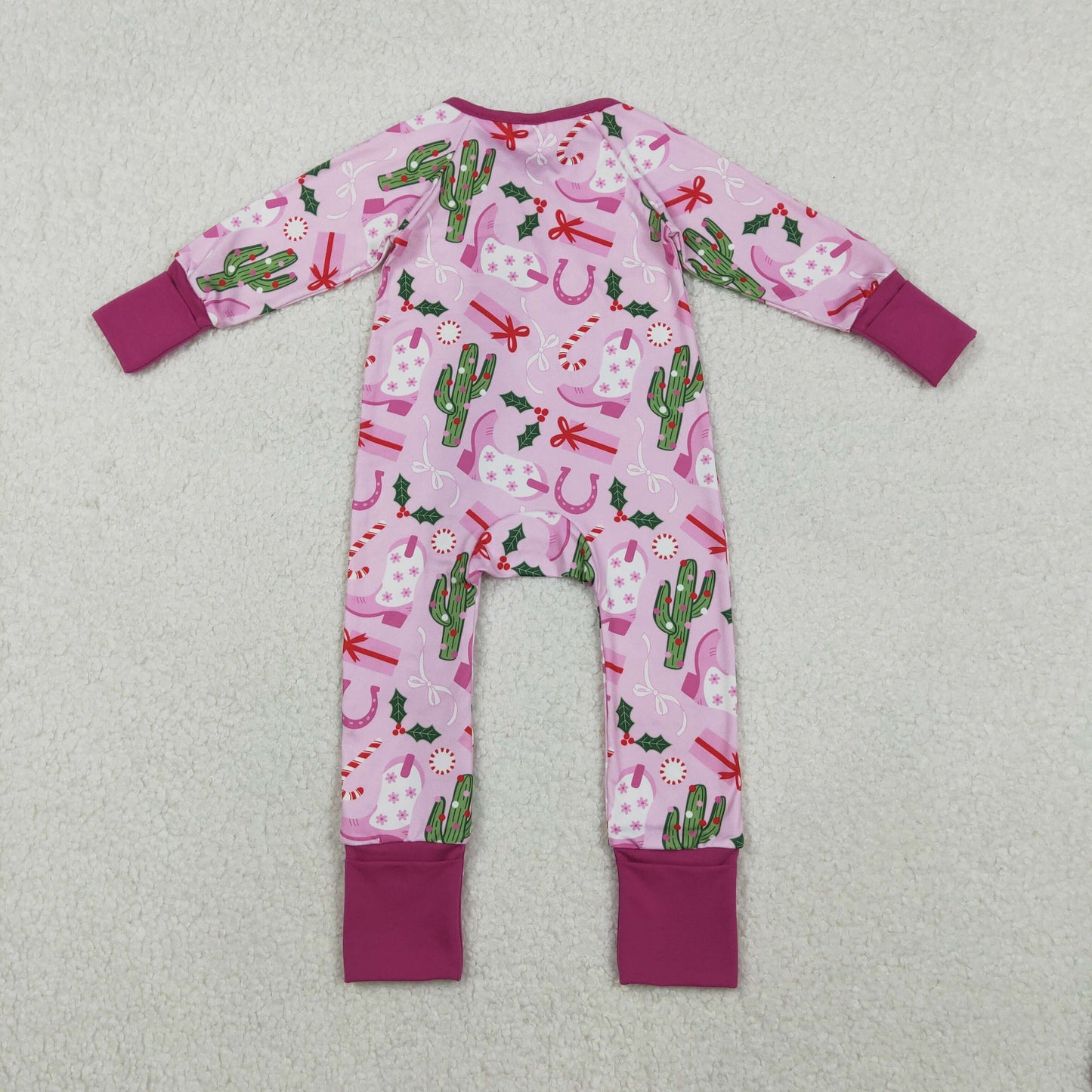 Christmas howdy cowgirl baby girl sleeper pajama