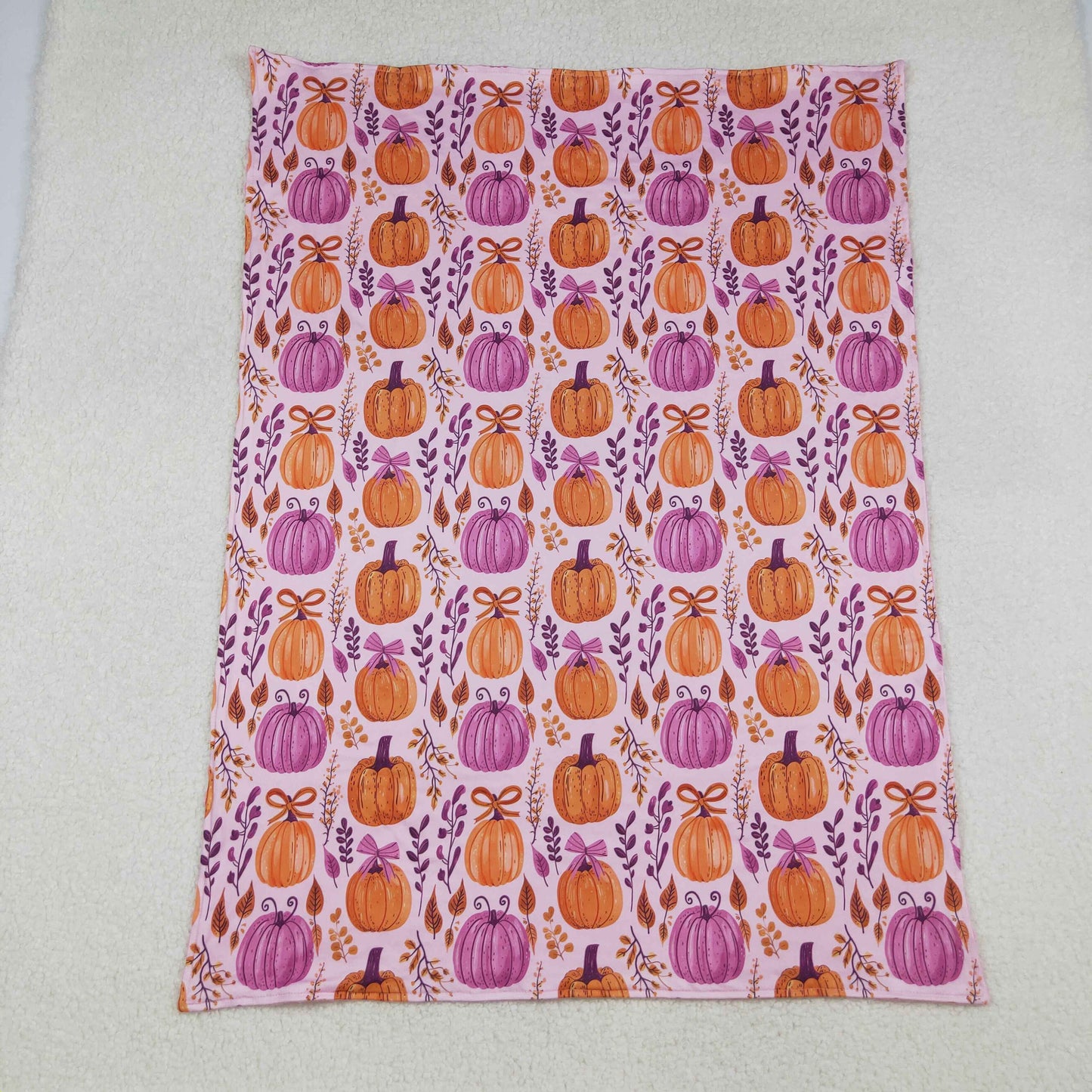 fall pumpkin print baby blanket
