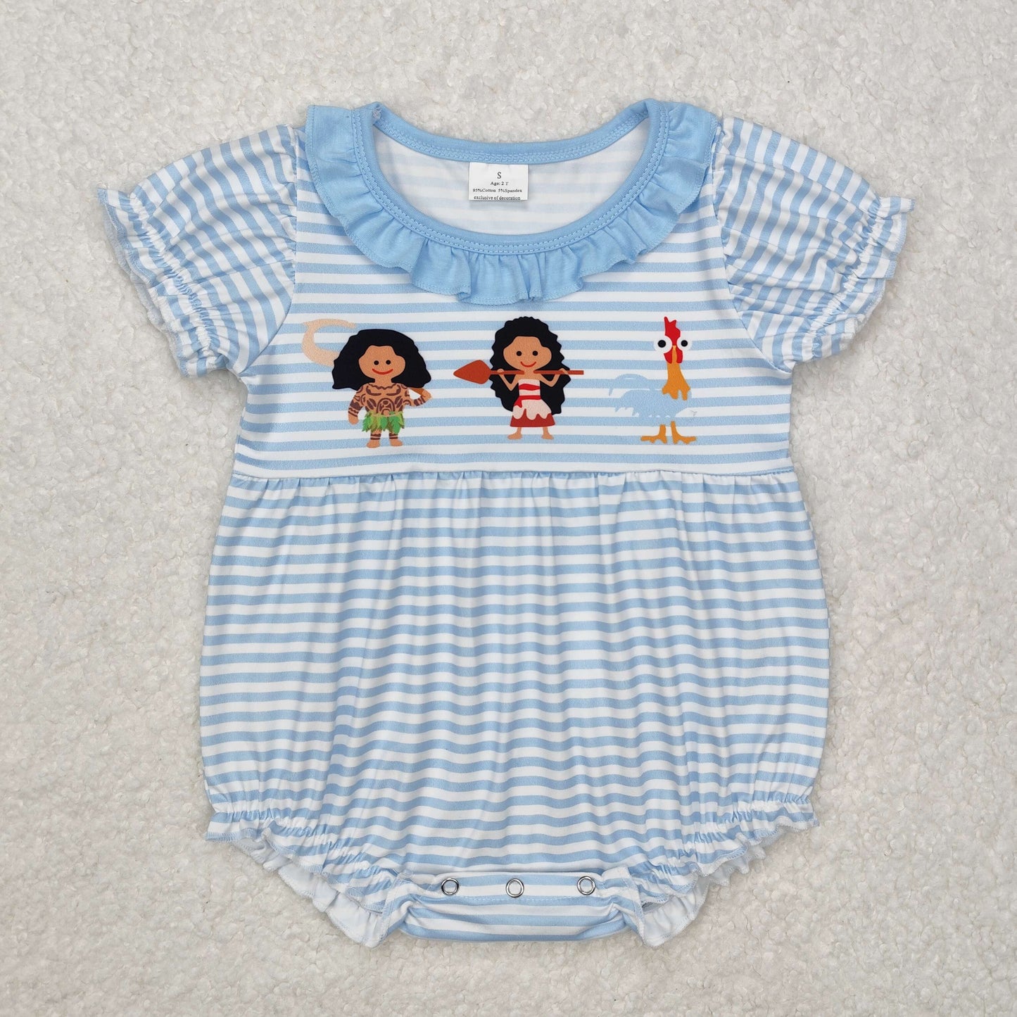 blue stripe cartoon print bubbles