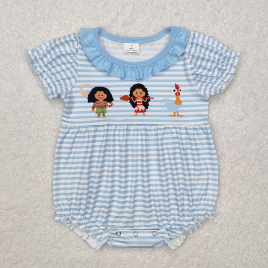 blue stripe cartoon print bubbles