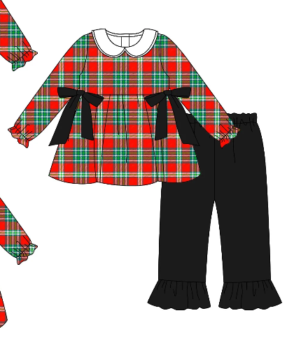 NO MOQ CLOSE 2025 2nd Sept Christmas plaid pants set